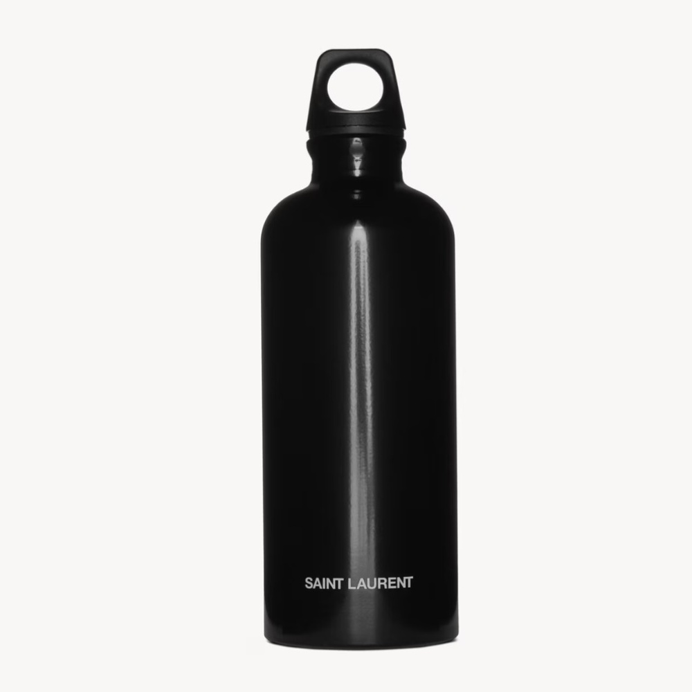 Authentic YSL Saint Laurent Sigg Water Bottle Black Aluminum Travel 20oz…